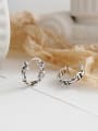 thumb 925 Sterling Silver With Antique Silver Plated Vintage Geometric Clip On Earrings 4
