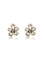 thumb Exquisite Hollow Flower Shaped Austria Crystal Stud Earrings 0