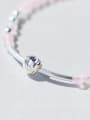 thumb Fresh Geometric Shaped Pink Crystals S925 Silver Bracelet 2