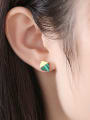 thumb Copper With Turquoise  Simplistic Geometric Stud Earrings 1