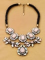 thumb Alloy Flowers-Shaped Woven Rope Sweater Necklace 2