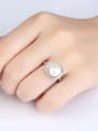 thumb Sterling Silver 9-9.5mm natural pearl free size ring 1