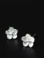 thumb Silver Plated Small Flower Shaped stud Earring 1