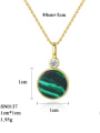 thumb Sterling Silver Plated 18K-gold Round Malachite Necklace 4