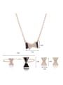 thumb Alloy Imitation-gold Plated Fashion Artificial Stones Bowknot Three Pieces Jewelry Set 3