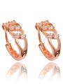 thumb Creative Rose Gold Plated White Zircon Clip Earrings 1
