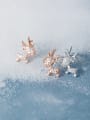 thumb 925 Sterling Silver With Rose Gold Plated Cute Small Elk Stud Earrings 0