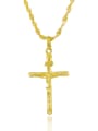 thumb Personality 24K Gold Plated Cross Shaped Copper Neklace 0