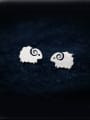 thumb S925 Silver Simple Drawbench Small Sheep stud Earring 0