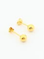thumb Fashionable 24K Gold Plated Round Shaped Stud Earrings 0