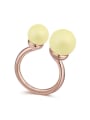 thumb Personalized Imitation Pearls Rose Gold Plated Opening Ring 3