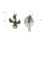 thumb Alloy With Platinum Plated Fashion Asymmetry  Leaves Flowers  Hook Earrings 4