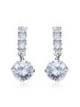 thumb Fashion Cubic Zirconias-covered 925 Silver Stud Earrings 0