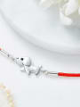 thumb Simple Little Dog Red Rope 925 Silver Bracelet 2