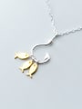 thumb 925 Sterling Silver With Gold Plated Simplistic Fish Necklaces 1