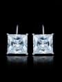 thumb Fashion Square Zircon Stud Earrings 0