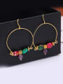 thumb Women Creative Round Shaped Colorful Gemstone Earrings 0