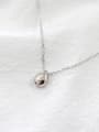 thumb Simple Little Water Drop Pendant Smooth Silver Necklace 0