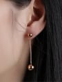 thumb Simple Rose Gold Plated Beads Titanium Stud Earrings 1