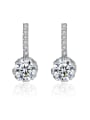 thumb 925 Sterling Silver With  Cubic Zirconia  Cute Round Stud Earrings 0