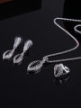 thumb 2018 2018 2018 2018 Alloy Antique Silver Plated Vintage style Artificial Stones Oval-shaped Three Pieces Jewelry Set 1