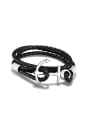 thumb Fashion Ship Anchor Multi-band Artificial Leather Bracelet 0