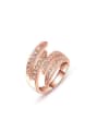 thumb Rose Gold Plated Geometric Shaped Crystal Ring 0