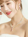 thumb Copper With Platinum Plated Fashion Water Drop  Earrings And Necklaces 2 Piece Jewelry Set 1