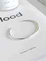 thumb Sterling silver minimalist style glossy silver open bracelet 0