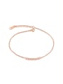 thumb Simple Rose Gold Plated Titanium Women Anklet 0
