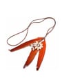 thumb Creative Shell Feather Flower Pendant Long Necklace 3