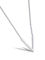 thumb Stainless Steel With Rose Gold Plated Simplistic Triangle Necklaces 2