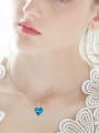 thumb Fashion Blue Heart austrian Crystal 925 Silver Pendant 1