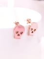 thumb Exaggerated Skull Rose Gold Plated Stud Earrings 0