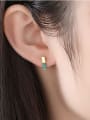 thumb 925 Sterling Silver With Turquoise  Simplistic Geometric Stud Earrings 1