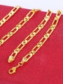 thumb Copper Alloy 24K Gold Plated Simple style Men Necklace 1