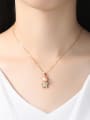 thumb Sterling silver micro-inlaid zircon bear freshwater pearl necklace 1