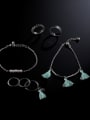 thumb Alloy White Gold Plated Simple style Tassels Jewelry Set 1