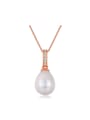 thumb Water Drop Freshwater Pearls Rose Gold Plated Pendant 0