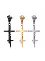 thumb Stainless Steel With Black Gun Plated Personality Cross Stud Earrings 0