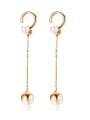 thumb Stainless Steel With  Imitation Pearl Drop Earrings 0