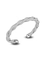 thumb Fashion Twisted Copper Silver Plated Opening Bangle 0