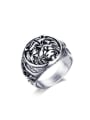thumb Punk Style Lion Shaped Stainless Steel Ring 0