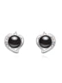 thumb Fashion Imitation Pearl Crystals Heart Alloy Stud Earrings 4