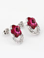 thumb Fashion Flowery Austria Crystal Rhinestones Stud Earrings 1