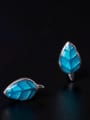 thumb Blue Fresh Leaves-shape stud Earring 1