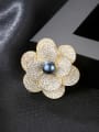 thumb Sterling Silver high-end exquisite 8-8.5mm natural pearl flower brooch 0