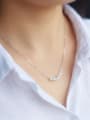 thumb S925 Silver Fashion Sweet Pearl Short Necklace 1