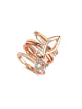 thumb Exquisite Rose Gold Plated Geometric Shaped Rhinestones Five Pieces Ring Sets 0
