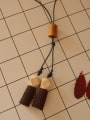thumb Women Wooden Geometric Shaped Tassel Necklace 0